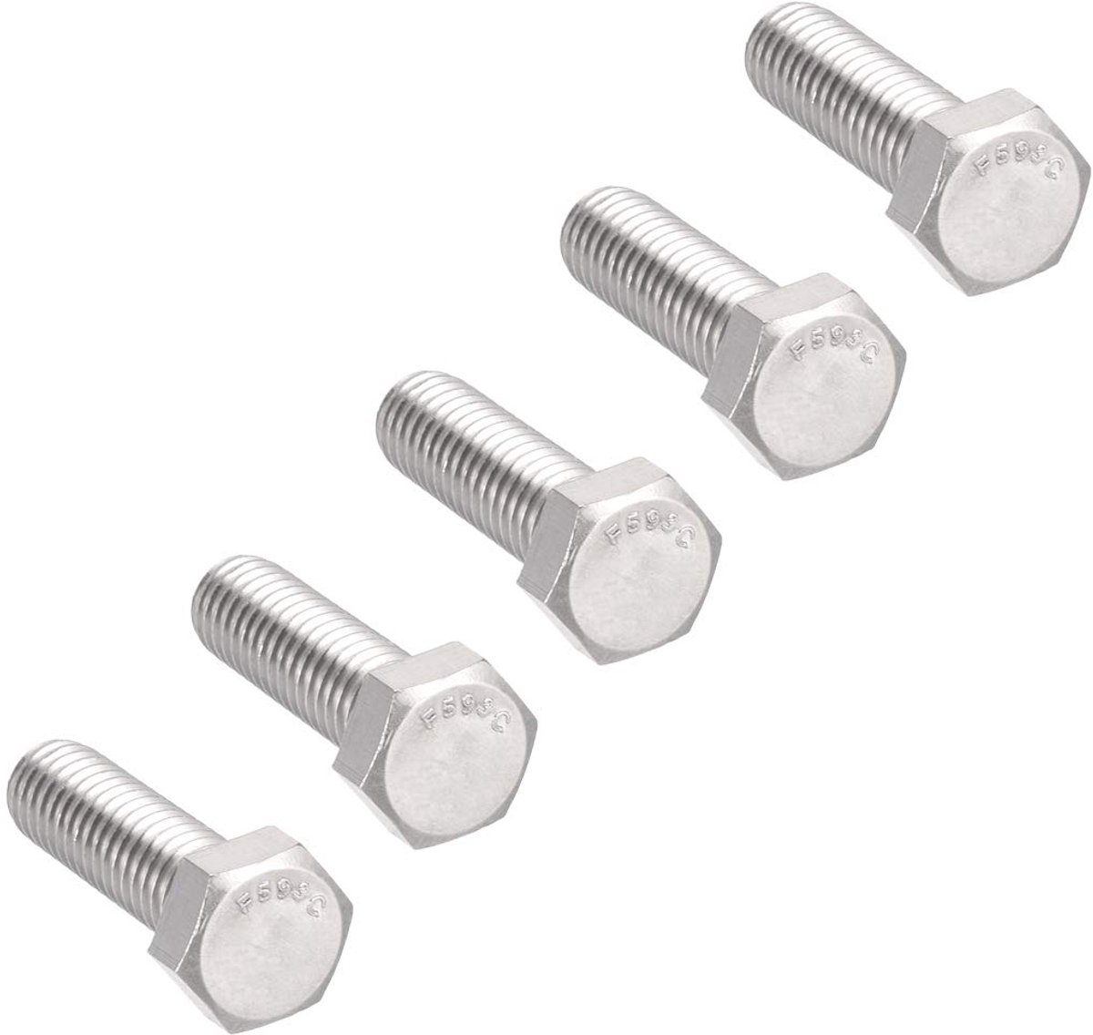 sourcing map 10 stuks. Zeskantschroef 304 roestvrij staal schroeven sluiting 3/8-16x1-1/4" 3/8" x 1-1/4" 5pcs