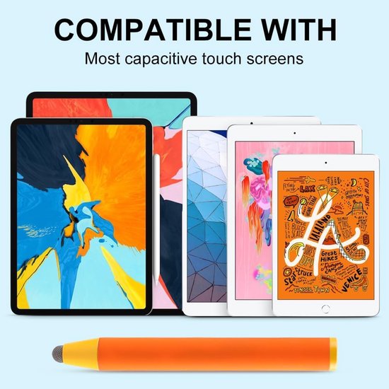 Set van 4 tabletpennen voor kinderen, kinderen, styluspen, rubber, touchscreen, stylus voor alle tablets, smartphones, iPad en iPhone, universele tekenpen — afbeelding 5