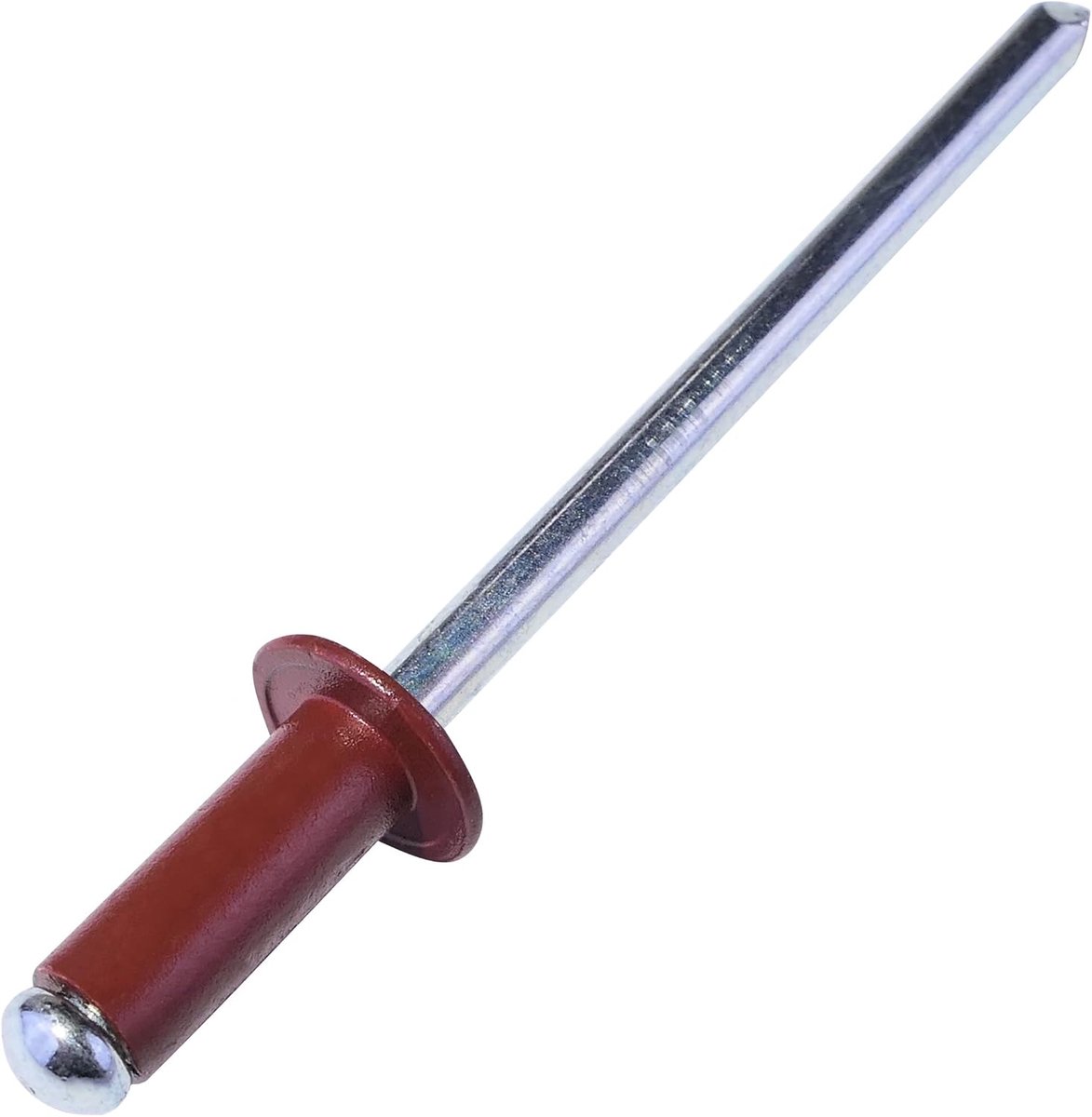 - C57162 - Set van 50 blindklinknagels Ø4x10 mm oxiderood RAL 3009 - van staal/aluminium - pop-klinknagel met doornbreuk