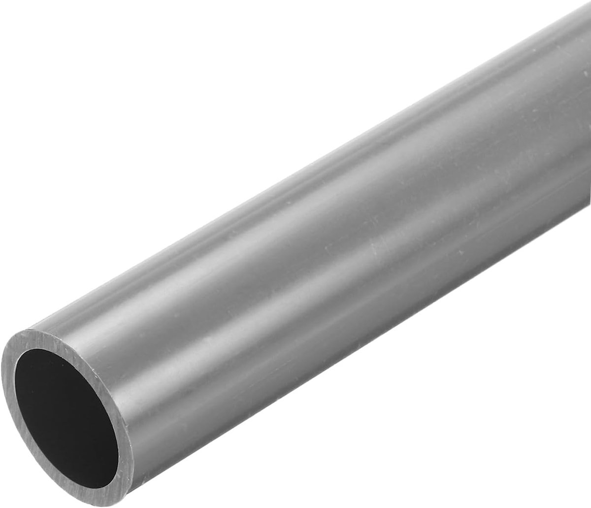 PVC buis, 2 stuks, diameter 25,6 mm, lengte 300 mm, rond, kunststof buis, voor tuin, aquarium, waterleiding, kabelgoot, ventilatiebuis (grijs)