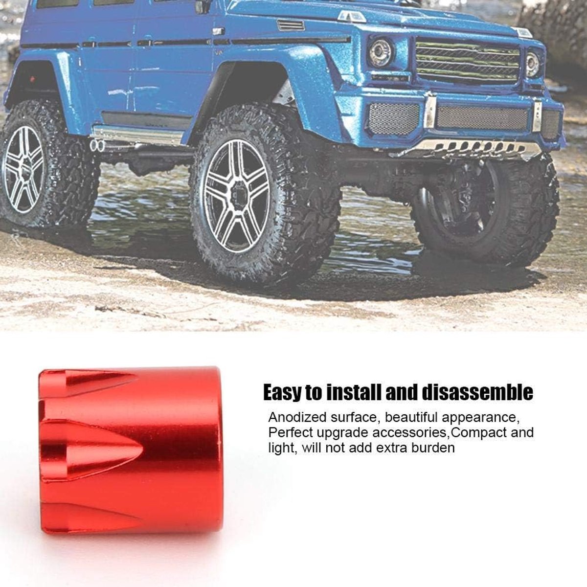 Wiel Velg Center , 4 Stks RC Auto Wiel Velg Center M4 Moer voor Traxxas Axiale SCX10 90046 D90 RC Auto (Rood)