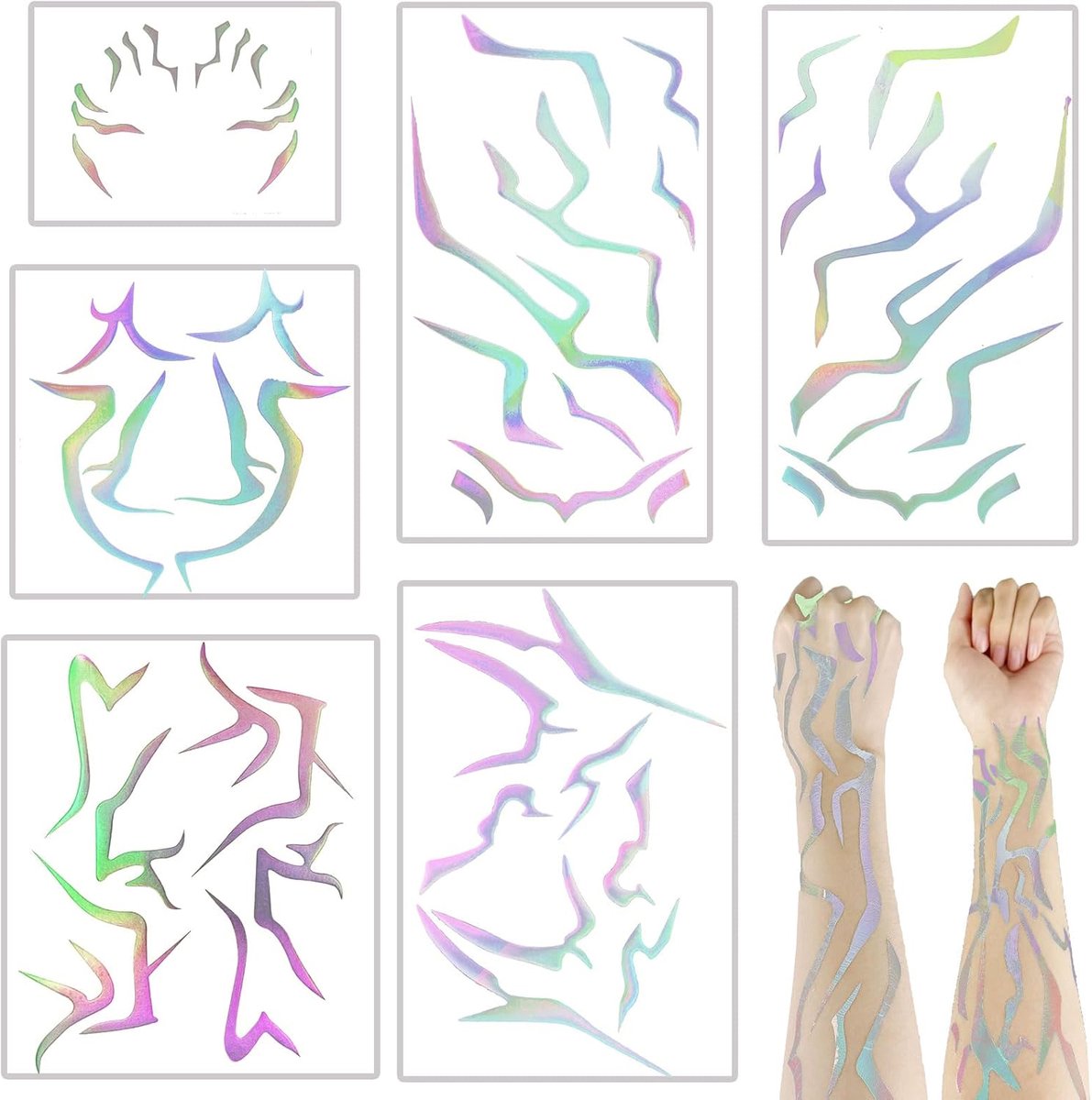 Tijdelijke tattoo-stickers met duivelssymbool in K-stijl, Demon Hunter tatoeages voor Devil Hunter cosplay, feestaccessoires voor cosplay, feestdagen, feestjes en Halloween