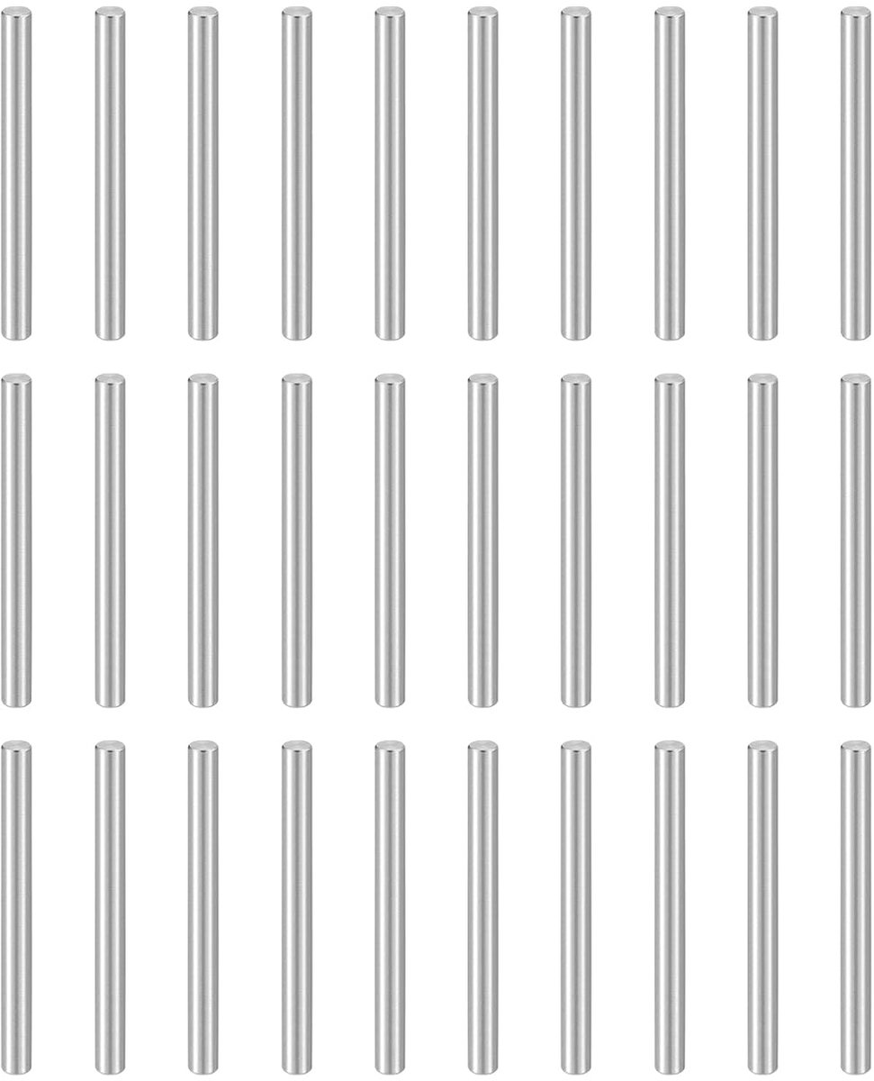 50 stuks pluggen M4 (4 mm) x 50 mm, 304 roestvrij staal, cilindrische plankpennen, steunpinnen, bevestigingselementen voor metalen apparaten, houten meubels, doe-het-zelf installatie, zilver