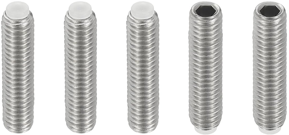 M6 x 25 mm, 5 stuks roestvrij staal 304 metrische zeskantkop, koppunt, zeskantschroeven, beslag met binnenzeskant