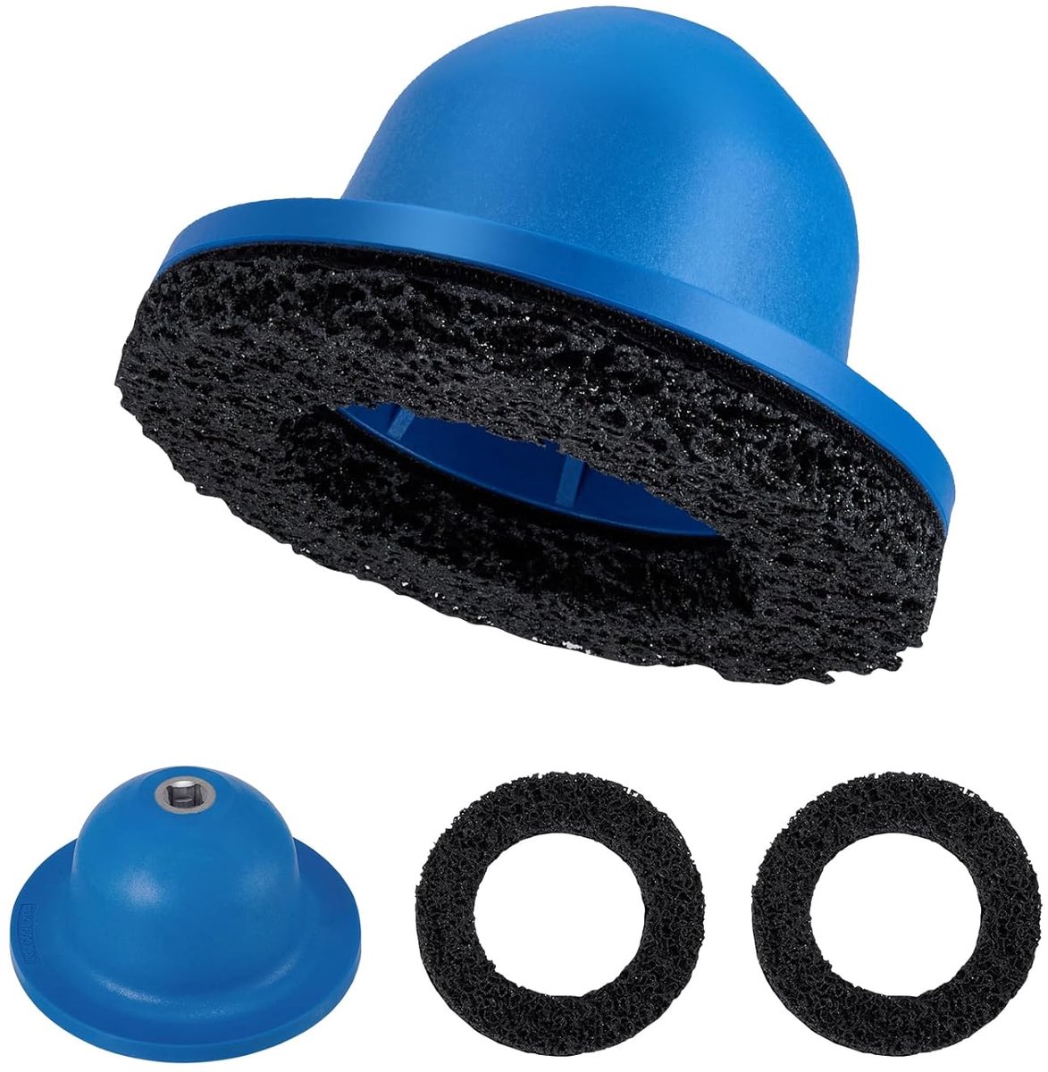 Hub wielnaafslijper auto, wielnaafslijper, blauw, potslijper, wielnaaf, reinigen, slijpen, ontroesten, 150 mm, voor 1/2 inch slagschroevendraaier