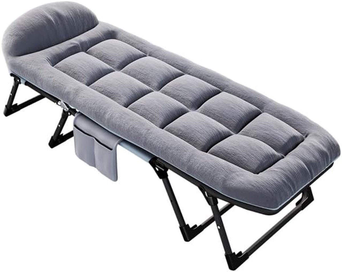 Kampeerbed met matras, 62 cm, opvouwbaar, 1 persoon, belastbaar tot 150 kg, voor camping, reizen, huis, tuin, 190 cm, donkergrijs