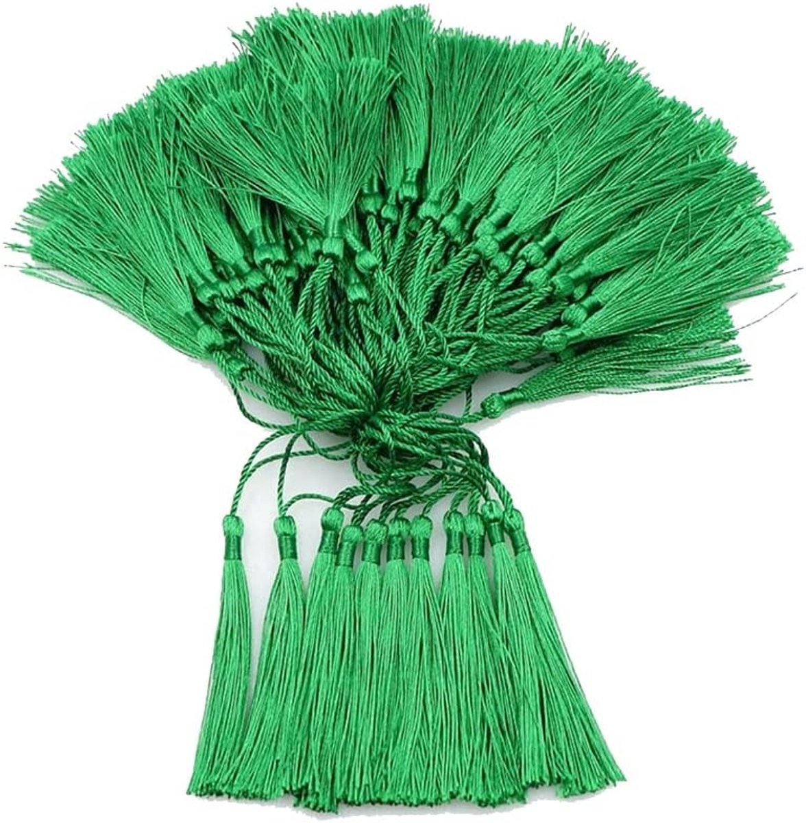 100 stuks, 13 cm, zijdeachtige handgemaakte kwastjes, kleurrijke kwastjes, hangers, zijden kwasten, bladwijzers, kwasten met koord, lussen, kleine kwastjes, voor het maken van sieraden,