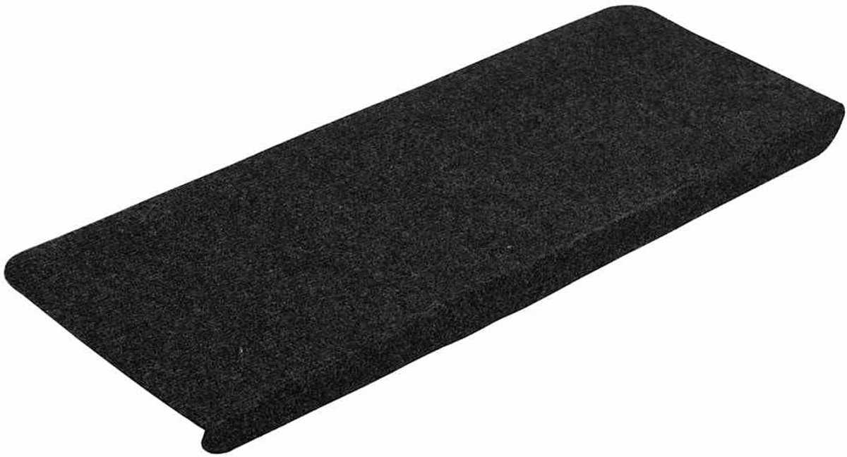 Trapmatten Zelfklevend 30 Stuks 65x24,5x3,5 cm Zwart | 100% naaldvilt stof, geluiddempend, antislip onderkant, machinewasbaar, decoratief
