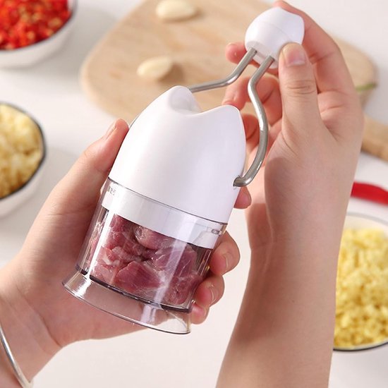 Handmatige Knoflook Chopper - Keukenmachine Mini Chopper - Snel Ingrediënten Snijden - Handslinger Bediening — afbeelding 4