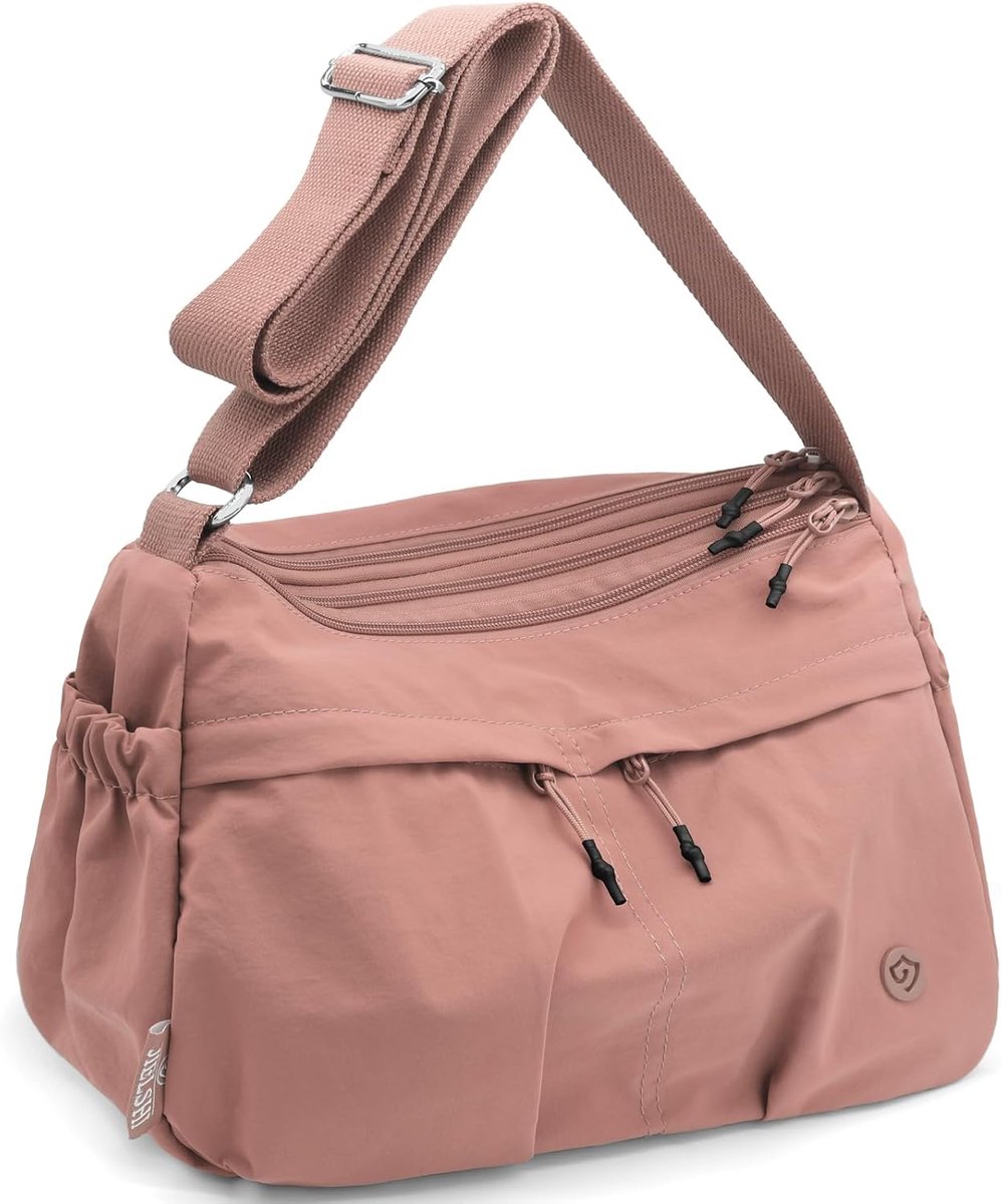 Schoudertas voor dames, grote capaciteit, schoudertas, nylon, waterdicht, meerdere tassen, dames, mode, licht, reizen, tas, casual, breed, verstelbaar
