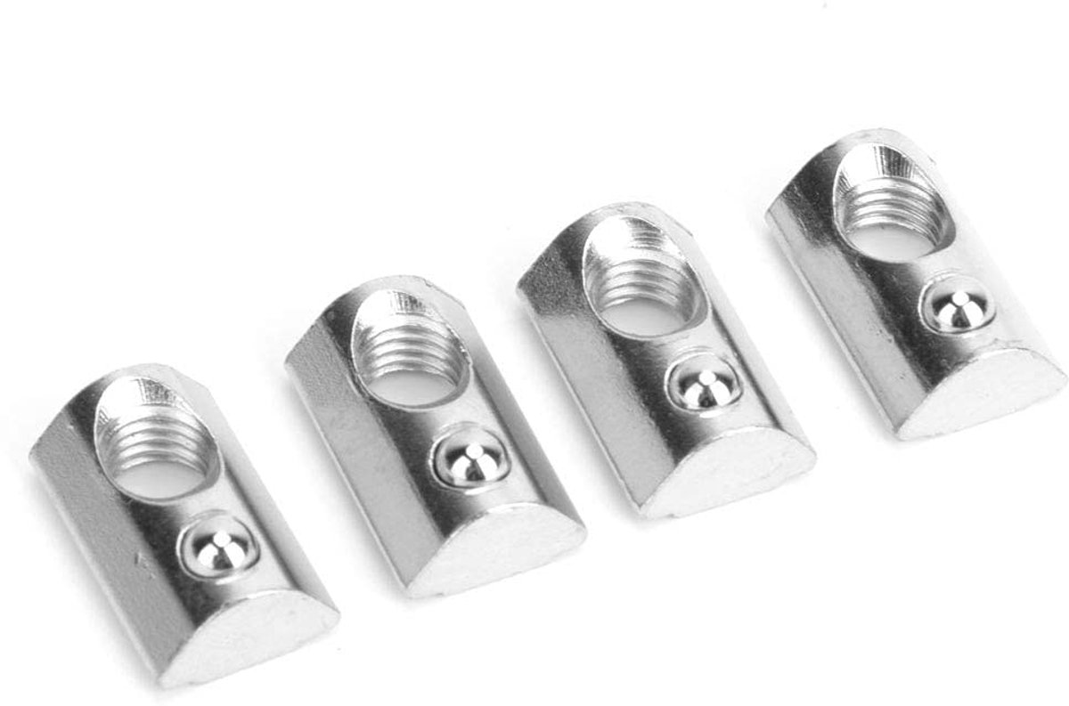 standaard T-moer, 50 stuks met 2 modellen gebruikt voor Europese standaard aluminium profielen extrusiegroef, T-sleuf veermoeren bevestigingsmiddelen(M8)