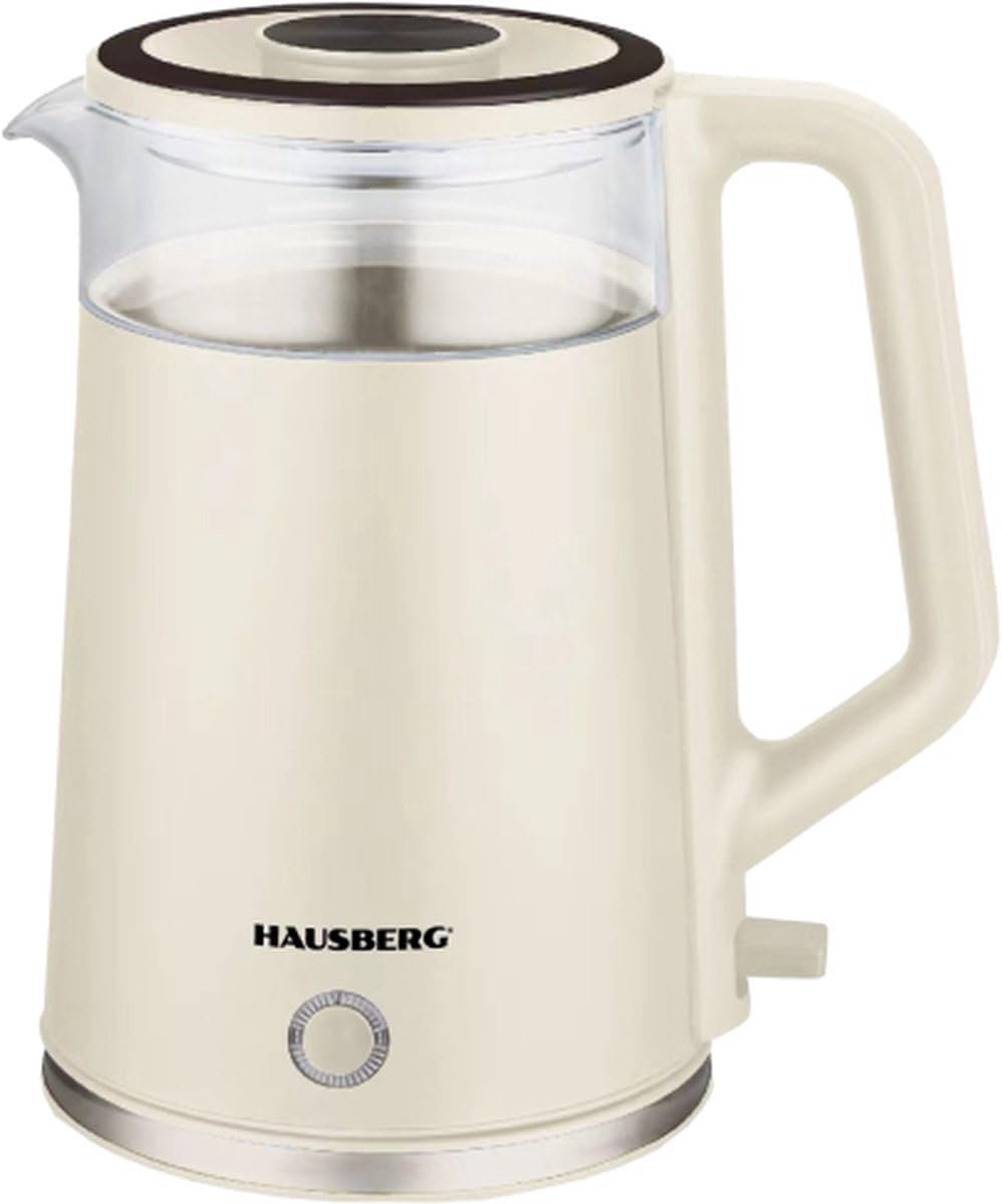 Waterkoker 2 liter - glas en roestvrij staal - draadloos met ledverlichting - stijlvol en krachtig - SnelShoppen