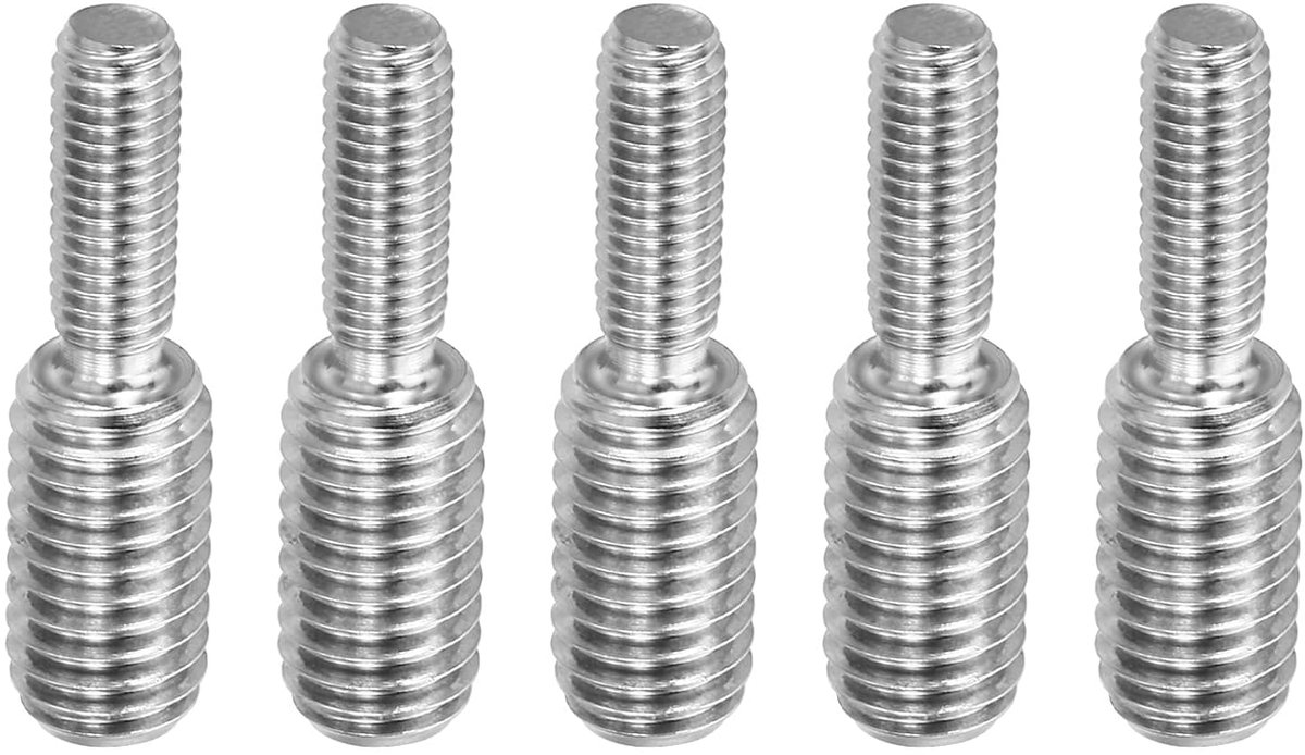M5 x M8 x 30 dubbele schroefdraadbouten, 5 stuks roestvrij staal 304 schroefdraadverloopadapter voor meubelbeslag, lengte 30 mm