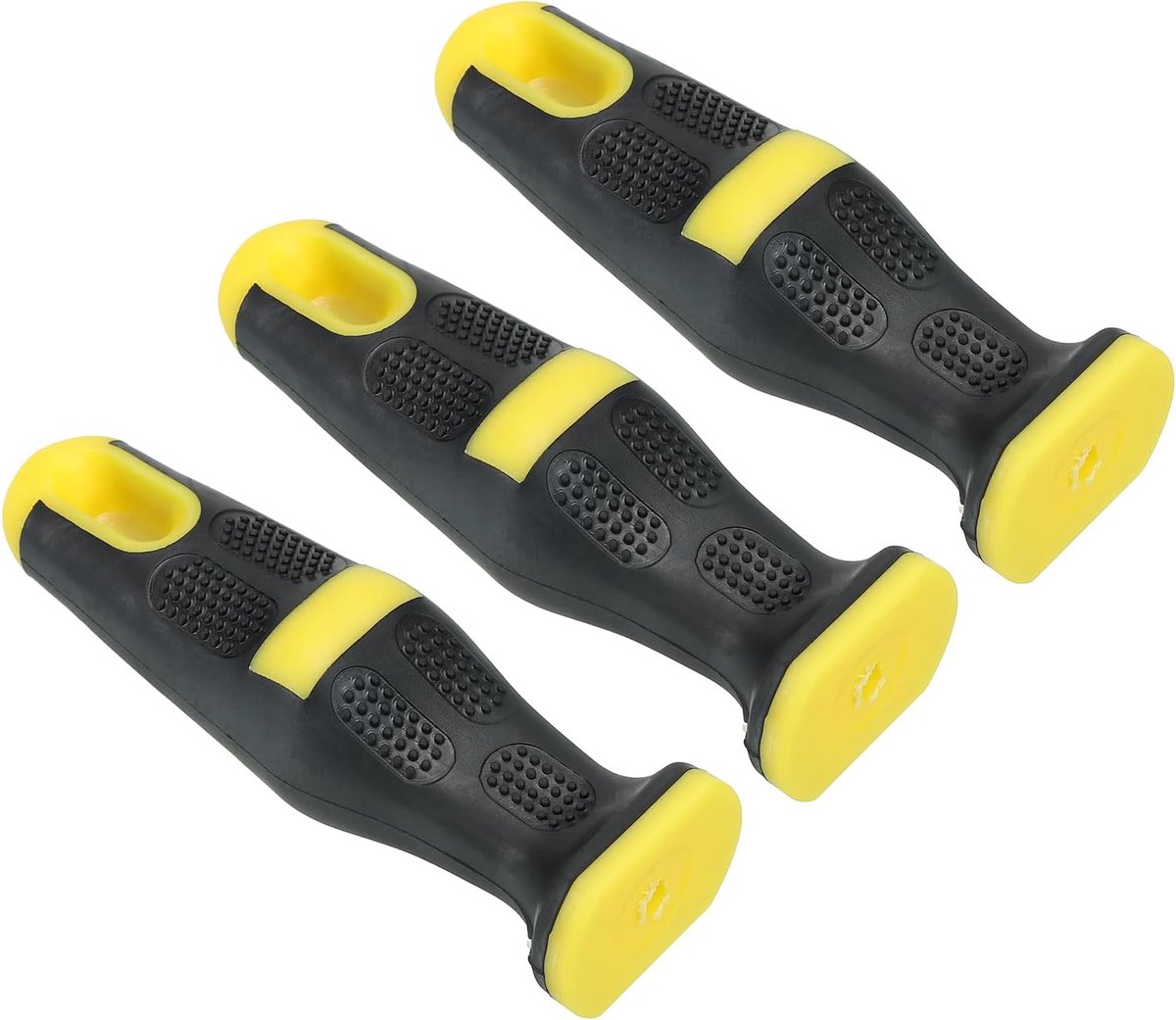 4,5 Inch Plastic File Handvat, 3 Pack Bestand Snijgereedschap Bestand Handvat Vervanging Accessoires Voor 0,6 cm Diameter Vijl, Zwart Geel