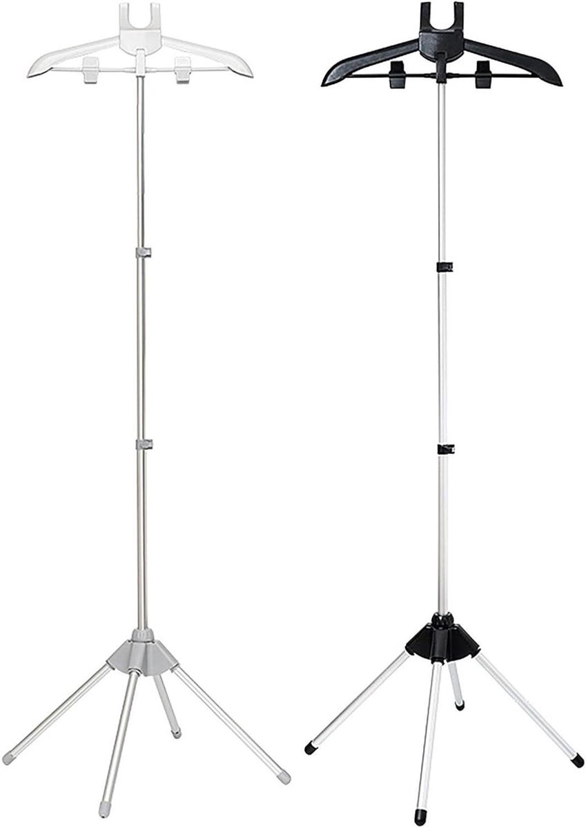 Stoomkledinghanger - Stoomstomer houder - Kleding stomen - Verstelbare hoogte - Tot 160 cm - Zwart Grijs