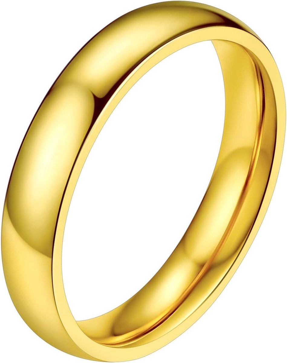 Ring in roestvrij staal/goud geplaatst voor mannen vrouwen, eenvoudige ring alliantie van 2mm/4mm/6mm/8mm - maat 47/49/52/54/57/59/62/64/67/69