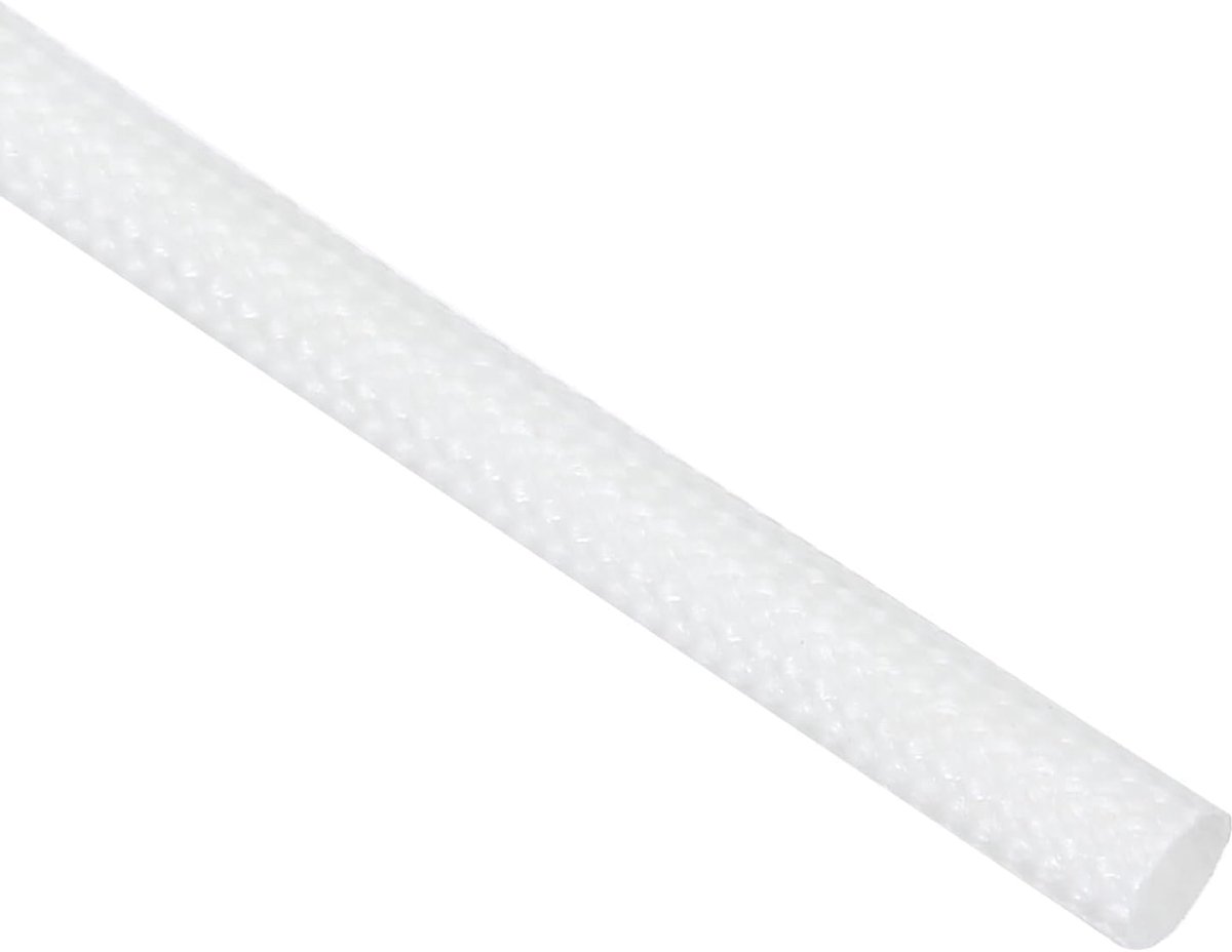 Isolatie gevlochten huls, glasvezel huls 16,4Ft-2,5mm hoog TEMP siliconenhars beige alkalivrije snoerhuls