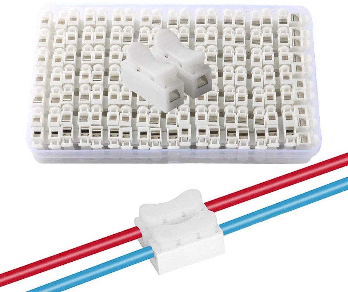 68Pcs Premium CH2 Veerdraadconnectoren, Snelconnector Klemmenblok, Elektrische Kabelklem Klemmenblokconnector, LED Strip Lichte Draadverbinding, Geen Schroef Geen Soldeerlassen