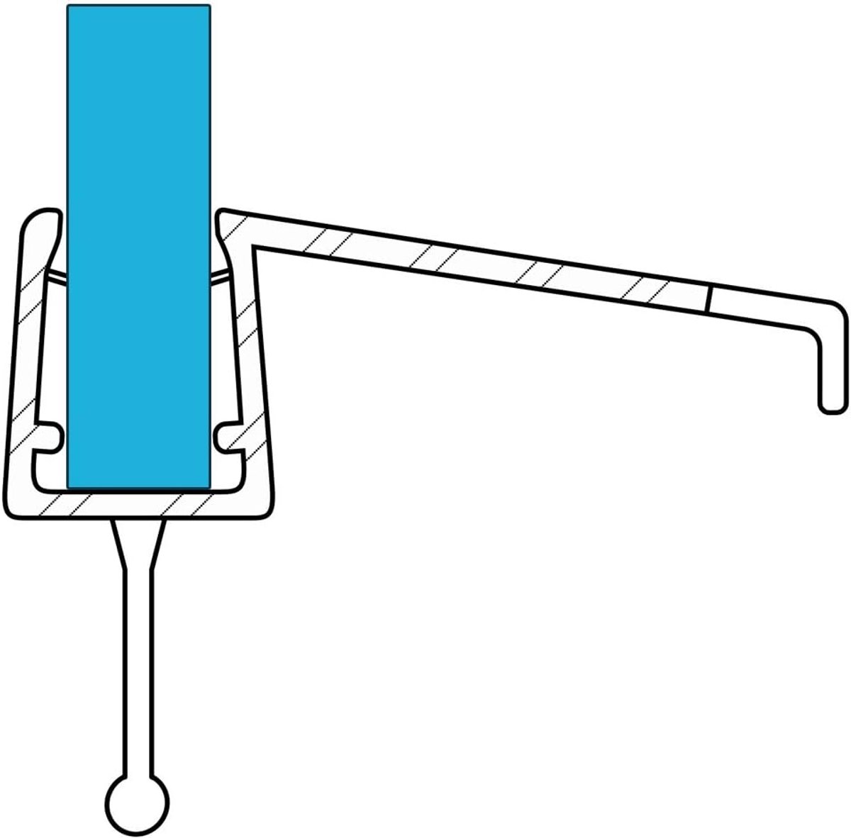 Doucheafdichting 10858, 100 cm, voor 6-8 mm glasdikte, S3, transparant
