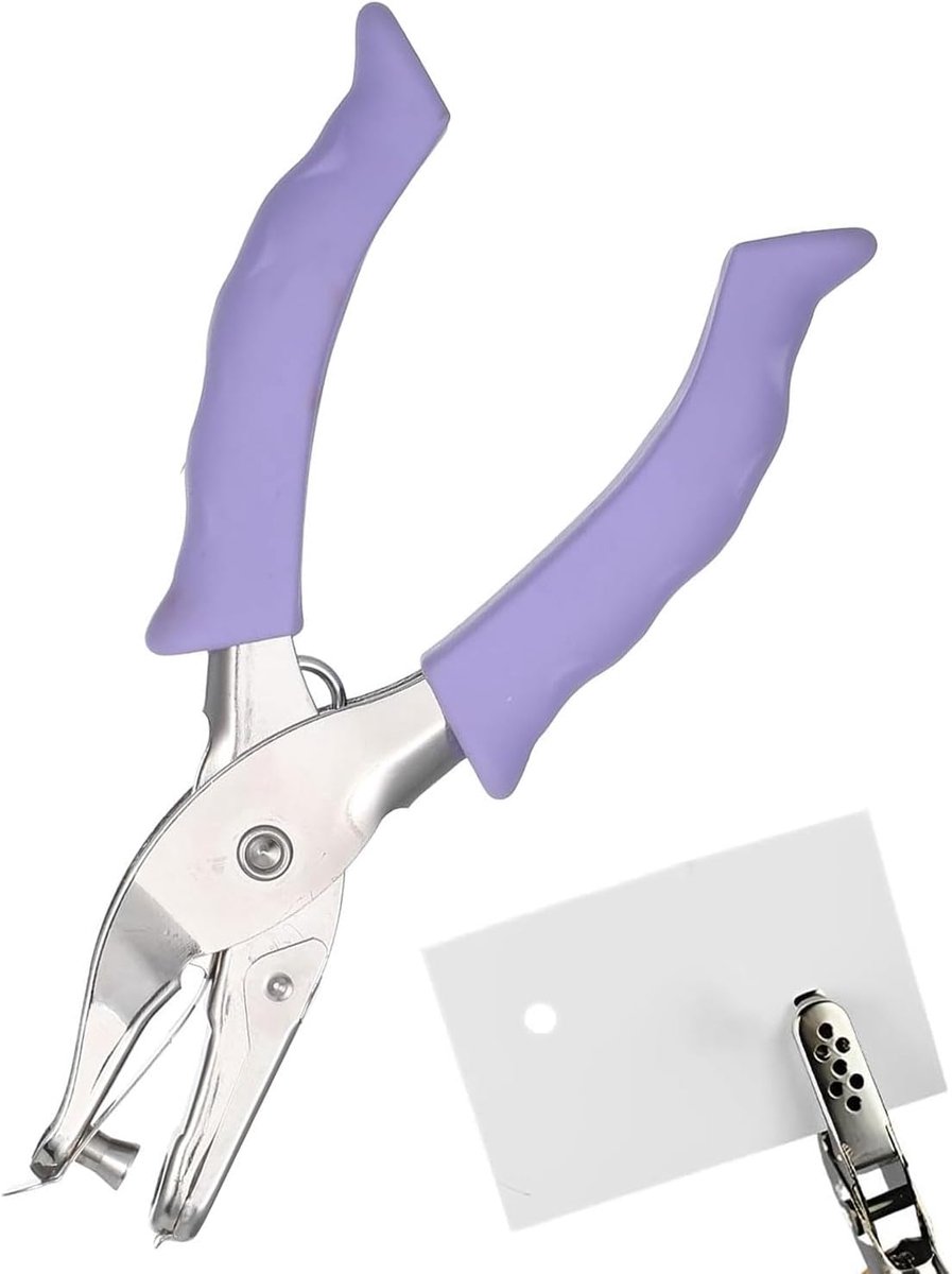 Stanzer Rond 6mm, Handgeführte Einzellochstanze Blauw, Kreis Metall Papier Locher mit Soft-Handle für Tags, DIY Handwerk, Home Office Schoolbenodigdheden (Lila)