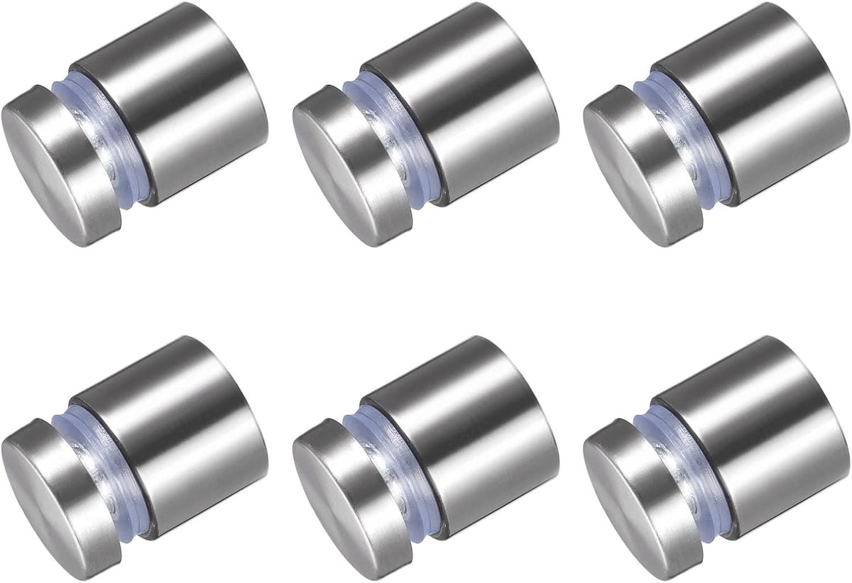 Tekenafstandhouders schroeven (19 x 25 mm) 6 stuks roestvrij staal reclame schroeven glas acryl nagels - voor afbeeldingen kaders borden weergeven