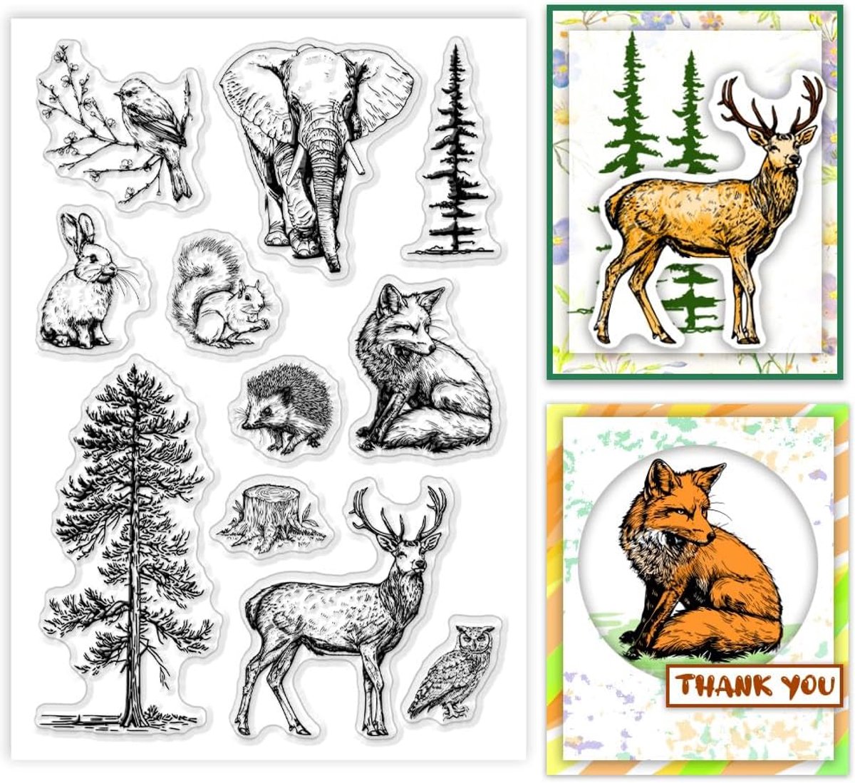 PandaHall Transparante stempel van siliconen voor bomen, zegel voor stempel van rubber, handwerk, transparante stempel voor scrapbooking