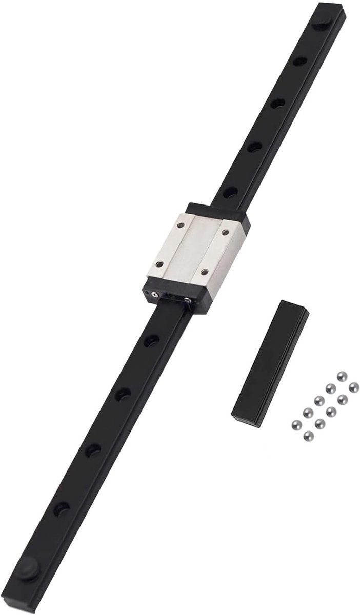 mm lange lineaire geleiderail, 400 mm lengte, zwarte coating, miniatuur, lineaire geleiderail met 1 stuks MGN12H roestvrij stalen wagenblok, voor doe-het-zelf 3D-printerupgrades en