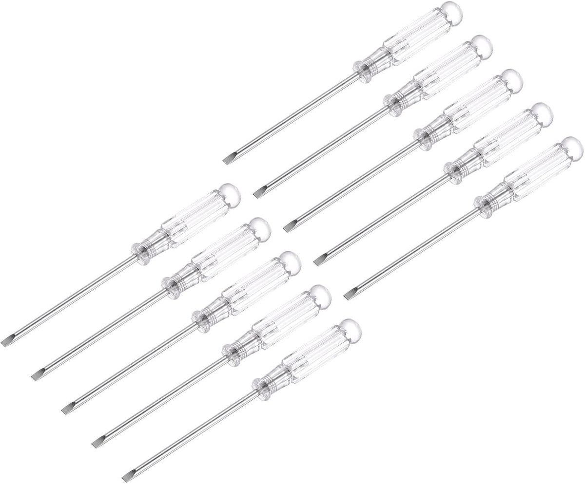 sourcing map 10 stuks mini-sleufschroevendraaier, 3,0 mm platte kop, 115 mm lengte voor de reparatie van kleine apparaten