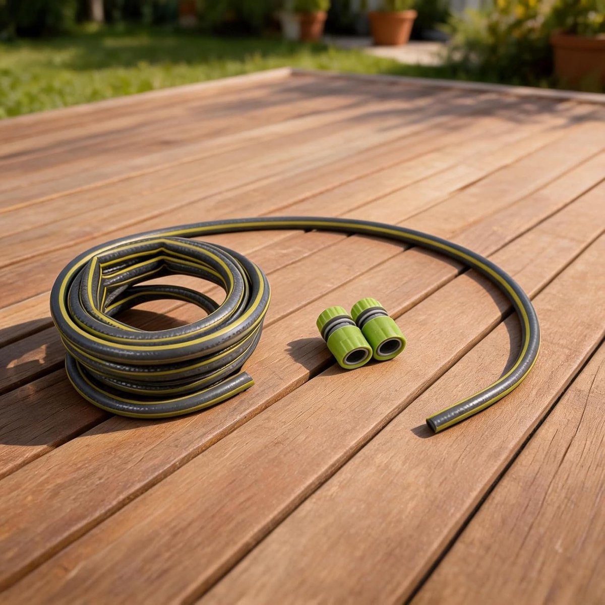 Tuinslang Verlenging - Slang Koppeling Set - Bewateren Tuin - Snelkoppeling Zonder Gereedschap - 5 meter - Groen – foto 3