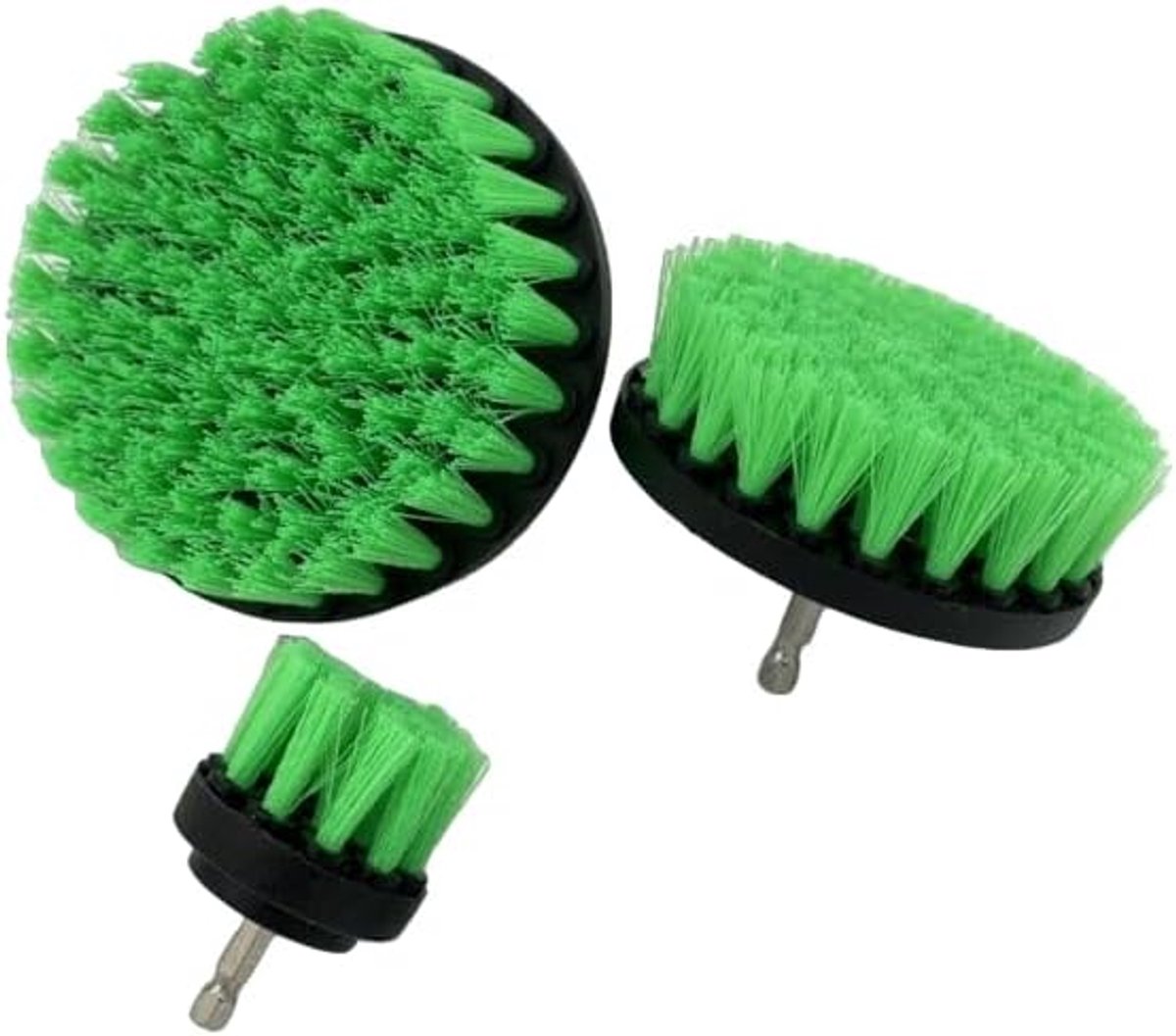 Carpet Drill Brush Set x3 - Hard - Groene Borstels - Ideaal voor Vloerreiniging - SnelShoppen