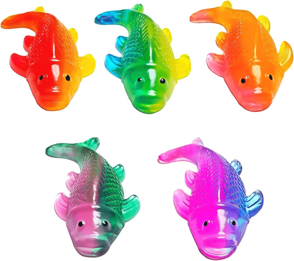 5 stuks kleurverloop, kleurserie, schattige zachte Carp Mochi knijpspeelgoed, fidget speelgoed, stressverminderend knijpspeelgoed, klasprijzen, goodie bags stuffers voor kinderen, sensorisch speelgoed
