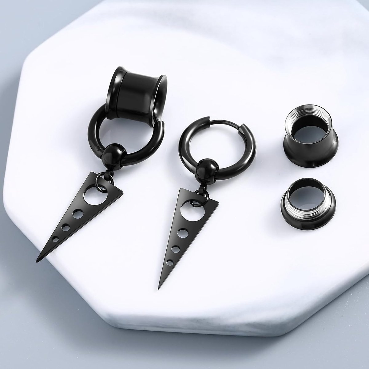 flared tunnel met hanger flesh tunnel oor expanderpiercing sieraden voor vrouwen mannen 6 mm - 24 mm