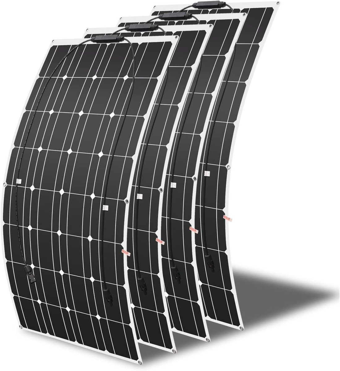 400W Zonnepaneel Semi-Flexibele (4st 100W) Mono Zonnemodule voor tuinhuisje, camping, stacaravan, ideaal voor 12v auto-accu, zuuraccu, gelaccu, AGM