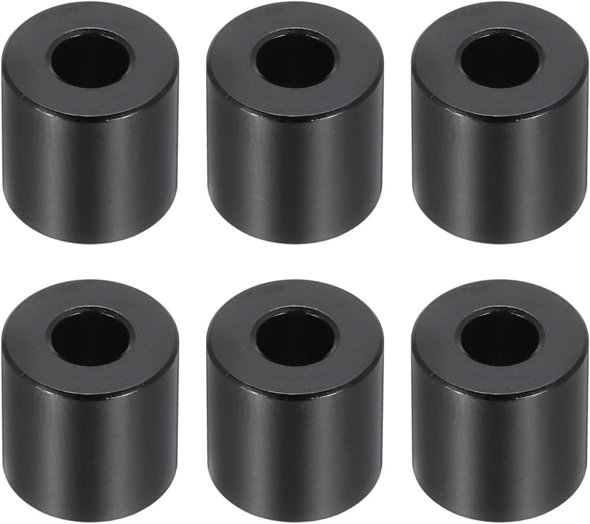 M5 Aluminium Spacers, 6 Stks Metalen Spacers Aluminium 5.2mm ID x 12mm OD x 12mm L Aluminium Spacer Schroef Standoff Ronde voor 1/5 "of M5 Schroefbouten, Zwart