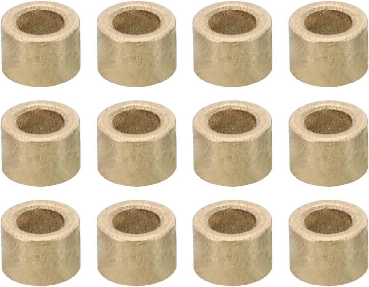 M3 messing afstandhouders, 12 stuks metalen afstandhouder messing 3 mm ID x 5 mm OD x 5 mm L messing afstandhouders schroef afstandhouder voor 1/8 inch of M3 schroef