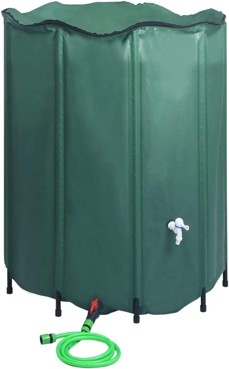 Regenwatertank, opvouwbaar, met kraan, regenwaterton, 1000 liter