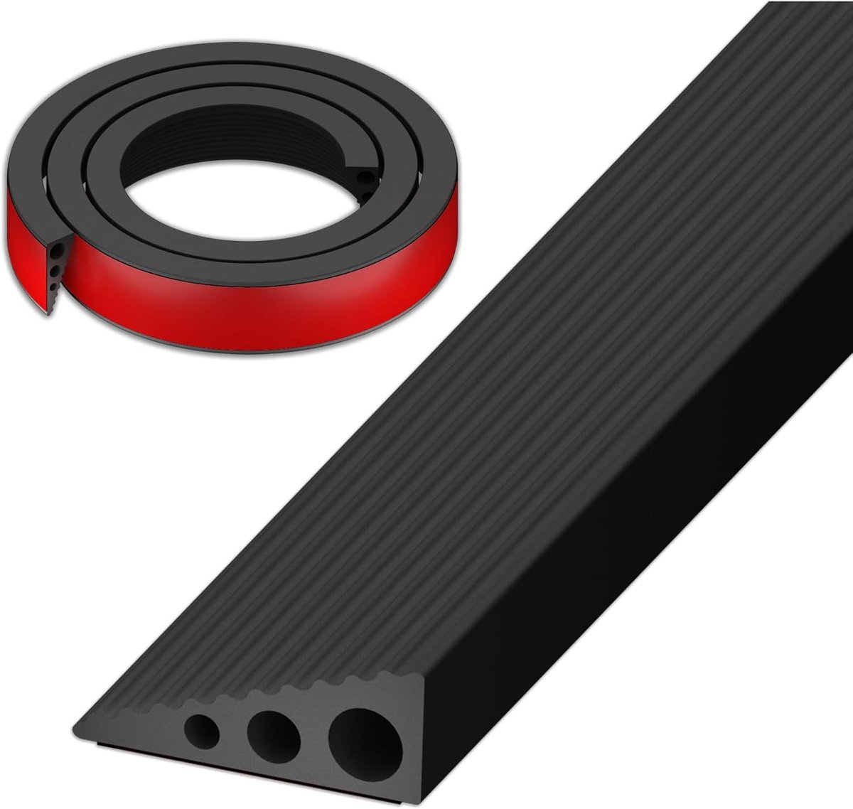 2,5 x 6,5 x 100 cm, zelfklevende drempelstrip, drempelhelling van rubber, hoogtecompensatie voor rolstoelen, robotstofzuiger, deuropeningen (zwart)