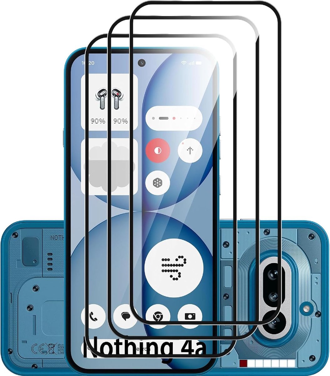 3-pack schermbeschermer compatibel met Nothing Phone 4a, hoog doorlatend glas, krasbestendig, volledige bescherming, oliebestendig, gehard glas