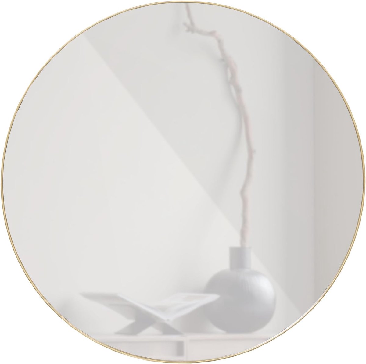 Ronde spiegel 80 cm - gouden metalen lijst - dikke lijst - perfect voor woonkamer of slaapkamer - SnelShoppen