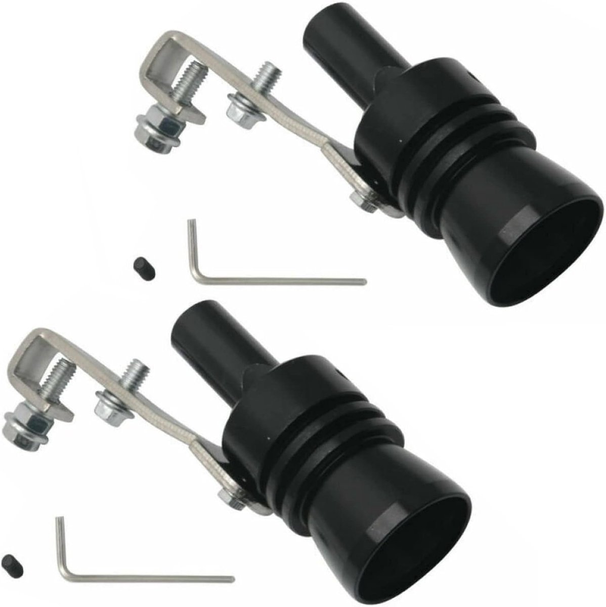 2 stuks maat XL universele aluminiumlegering Turbo geluid uitlaatdemper pijp pijp auto brullen fabrikant, zwart