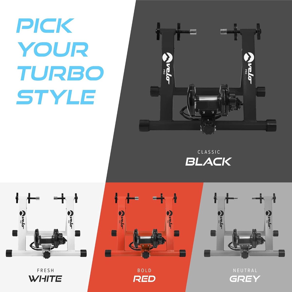 Turbo Trainer met Fitnessmat - Variabele Weerstand Magnetische Fietstrainer - Realistische Rijervaring - SnelShoppen