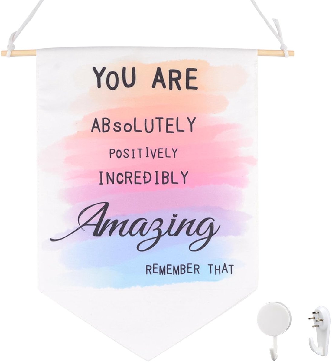 Slaapkamer inspirerende kunst aan de muur, You are Amazing Positive Affirmations Canvas hangende banner muur teken