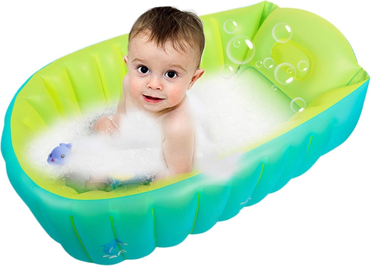 Tub Portable Blow Up Bath Tub met pomp | Dikke, anti-slip heupondersteuning, opvouwbare behoeften voor 0-5 jaar kinderen