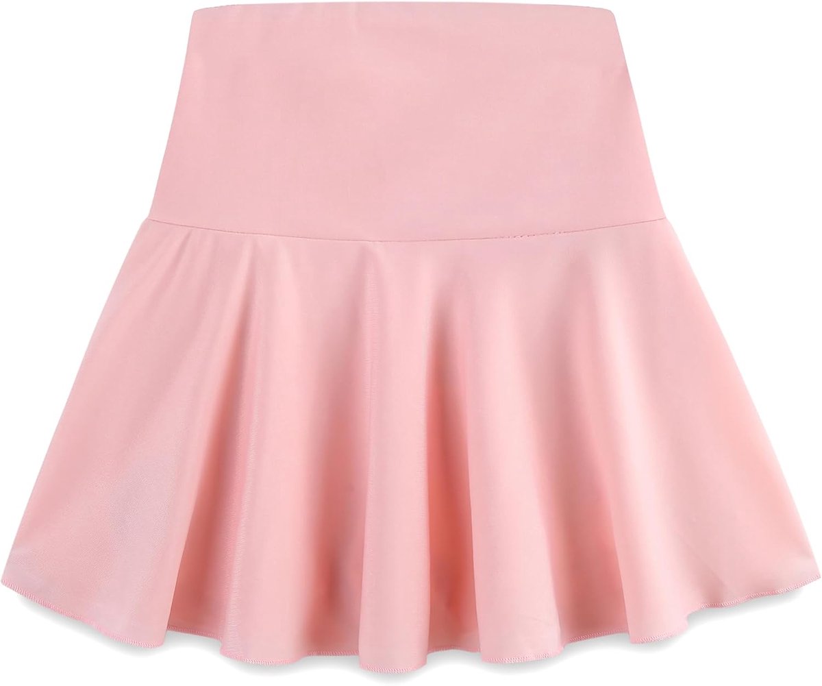 Tennisrok voor meisjes, hoge taille, korte plooirok voor meisjes, met shorts en 2 zakken, elastische band, 8-18 jaar