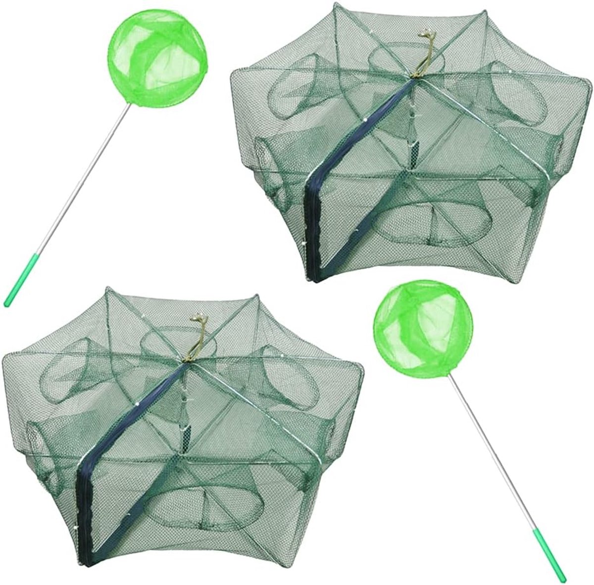 Vishengel Bait Trap - Opvouwbaar - Nylon net met 360° ontwerp - Ideaal voor het vangen van garnalen - ShopVlot