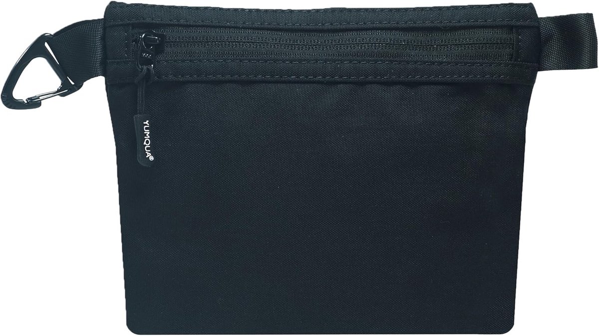 Toilettas klein - waterdicht nylon - met rits en karabijnhaak - ideaal voor reisaccessoires - ShopVlot