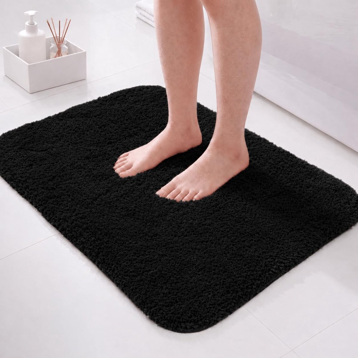Badmat 60 x 40 cm - super absorberend microfiber - antislip - houdt vloer droog en veilig - ShopVlot