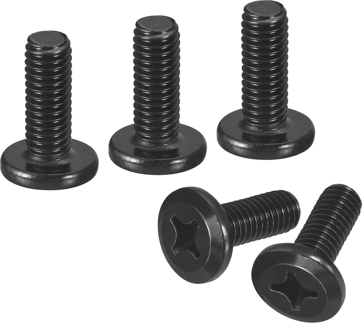 20 stuks zelftappende schroeven, M6-1,0 x 16 mm, machineschroeven, 304 roestvrij staal, Phillips platte kopschroeven, volledige schroefdraad, zwart oxide