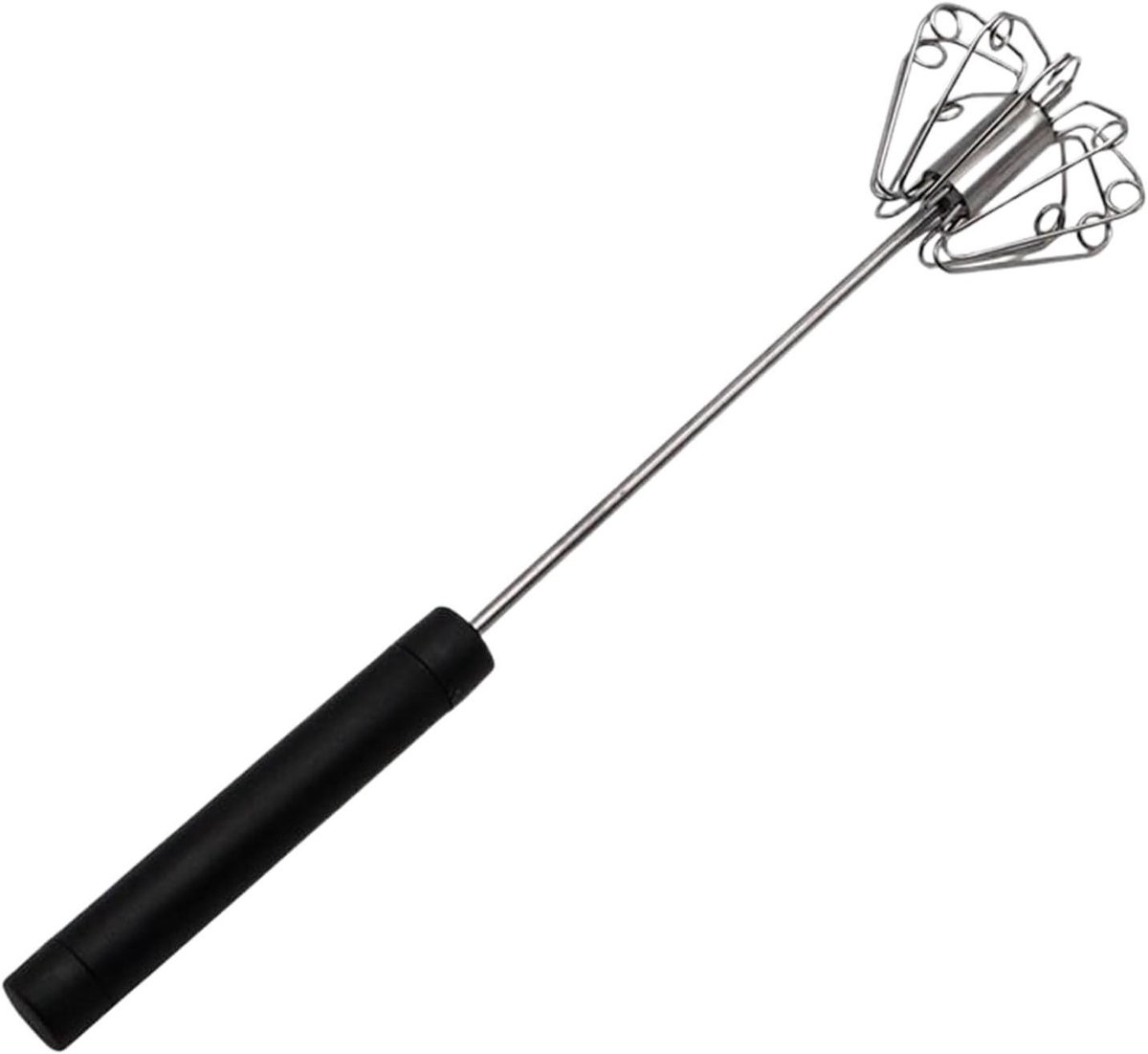 Eierklopper RVS - Handmixer Melkschuimer - Mengen En Kloppen - Polsvriendelijk Ontwerp - 26x6cm - Zwart