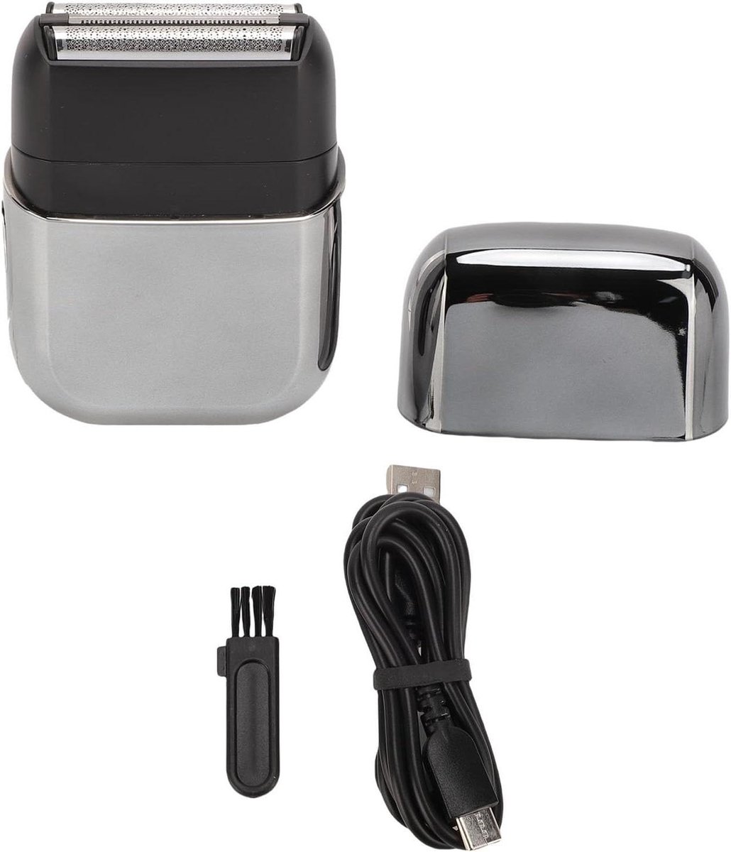 Mini Folietrimmer - Elektrisch Scheerapparaat - Reizen en Verzorging - Drijvende Hoofden - 900 mAh Batterij - Grijs
